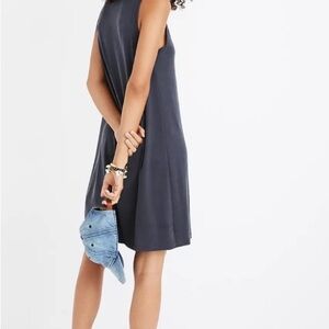 Madewell Sandwashed Mockneck Tank Dress in Gray Size Small
